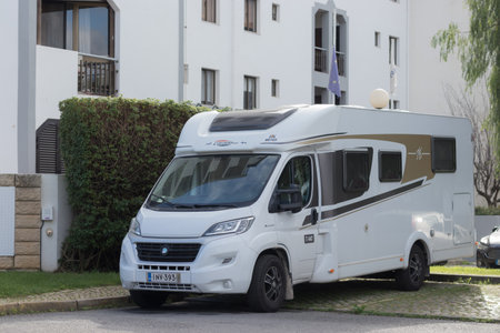 Portugal, Vilamoura, 01 02 2023: motorhome-camper, motorhome on wheels, car for camping, mobile home on wheels,のeditorial素材