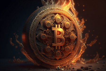 Cryptocurrency bitcoin coin of the future, digital assets, electronic currency. generative aiの写真素材