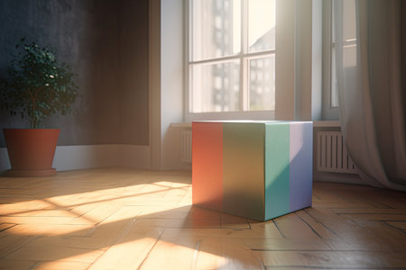 A gift box with a bow for special occasions and a special day, a gift for the holiday. Mothers Day. a public holiday. copyspace. generative aiの素材