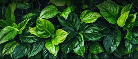 Tropical green leaf. Layout of the banner for text field. isolated on a white background. generative aiの素材