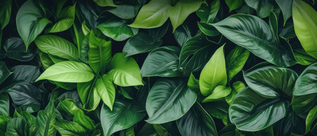 Tropical green leaf. Layout of the banner for text field. isolated on a white background. generative aiの素材
