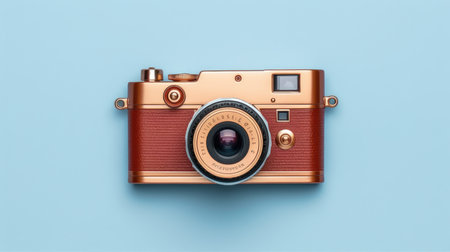 World Photographers Day. Hold the retro camera in your hand on a neutral background. Printing on paper and textiles. Greeting cards for the holiday photos. generative aiの素材