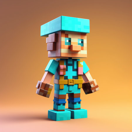pixelated human character, illustration in pixel art style. generative aiの素材