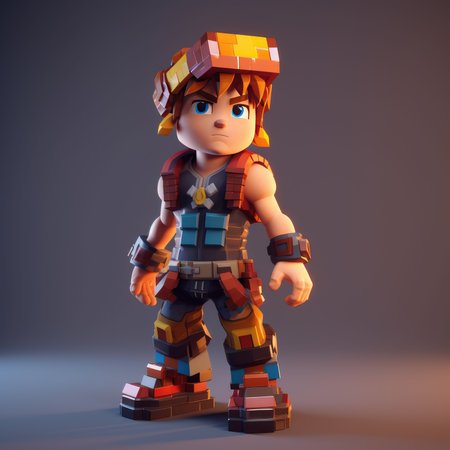 pixelated human character, illustration in pixel art style. generative aiの素材