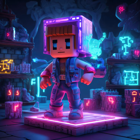 pixelated human character, illustration in pixel art style. generative aiの素材