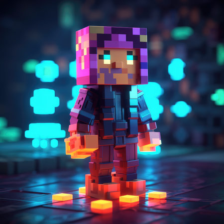 pixelated human character, illustration in pixel art style. generative aiの素材