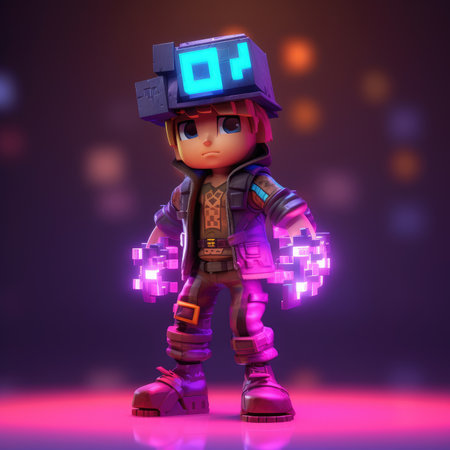 pixelated human character, illustration in pixel art style. generative aiの素材