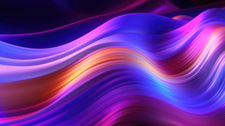 Sound neon wave illustration , neon waves, generative aiの素材