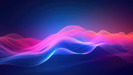 Sound neon wave illustration , neon waves, generative aiの素材