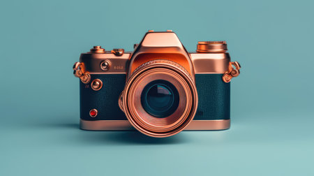 World Photographers Day. Hold the retro camera in your hand on a neutral background. Printing on paper and textiles. Greeting cards for the holiday photos. generative aiの素材
