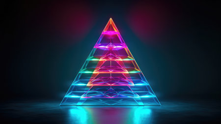 neon tree, christmas abstract tree, new year holiday. New Year. generative aiの素材