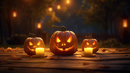 Halloween background, glowing Halloween pumpkins. the day of the Dead. terrible holiday.の素材