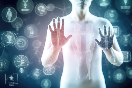concept of human anatomy and science in medicine. study of the human body.の素材