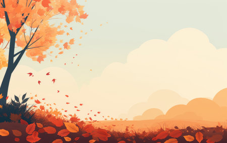 Autumn background with yellow leaves. Colorful autumn foliage. beginning of autumn.の素材