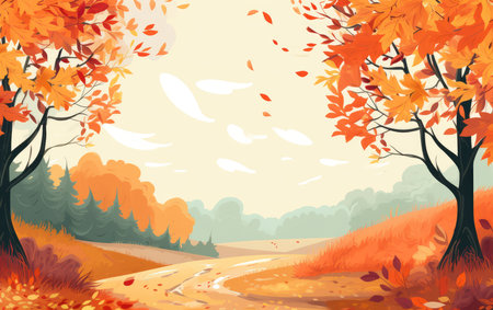Autumn background with yellow leaves. Colorful autumn foliage. beginning of autumn.の素材