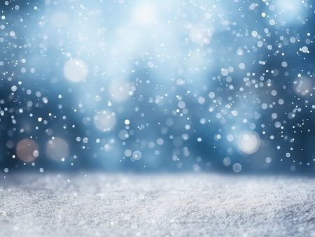 festive blurred bokeh light background, christmas and new year holidays background. blue background.の素材