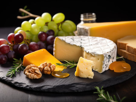 various types of cheese, milk products. cheese appetizer for wine. fermentation.の素材