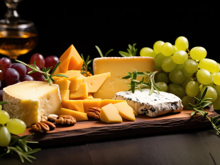 various types of cheese, milk products. cheese appetizer for wine. fermentation.の素材