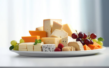 various types of cheese, milk products. cheese appetizer for wine. fermentation.の素材