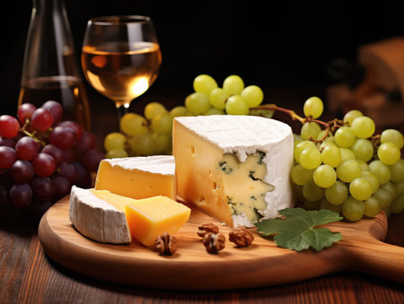 various types of cheese, milk products. cheese appetizer for wine. fermentation.の素材