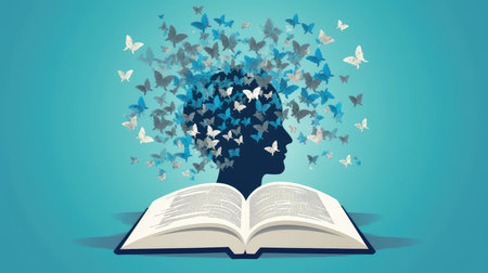 an open book from which the tree of knowledge grows, the concept of the development of the education systemの素材