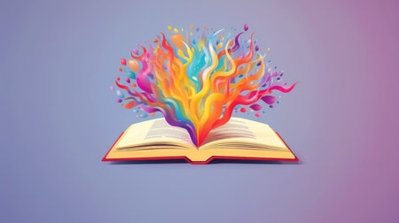 an open book from which the tree of knowledge grows, the concept of the development of the education systemの素材