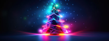 Merry Christmas and Happy New Year festive composition. Christmas background winter nature, holiday design. Abstract Christmas card.の素材