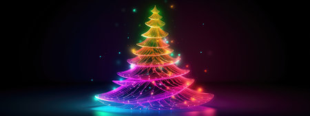 Merry Christmas and Happy New Year festive composition. Christmas background winter nature, holiday design. Abstract Christmas card.の素材