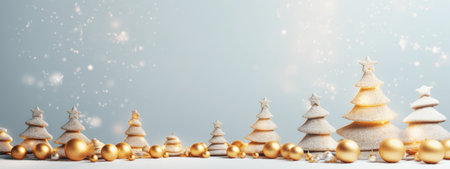 Merry Christmas and Happy New Year festive composition. Christmas background winter nature, holiday design. Abstract Christmas card.の素材