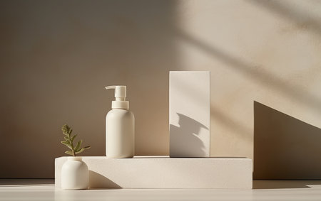 Background from a set of female professional cosmetics for face and body care. Cosmetic tubes with skin care product.の素材