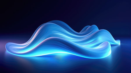 Sound neon wave illustration , neon waves, sound vibrations, neon color. generative aiの素材