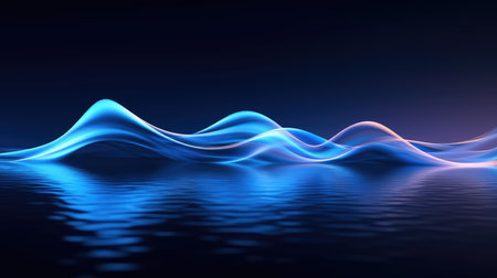 Sound neon wave illustration , neon waves, sound vibrations, neon color. generative aiの素材