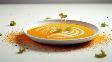 Traditional pumpkin cream soup with a creamy, silky texture. Copy space. diet soup. vegetarian soup.の素材