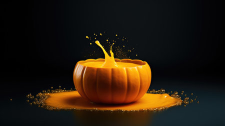 Traditional pumpkin cream soup with a creamy, silky texture. Copy space. diet soup. vegetarian soup.の素材