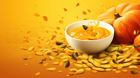 Pumpkin soup in a cup on a clean background. minimalism. vegetarian orange cream soup. dietary winter dish.の素材