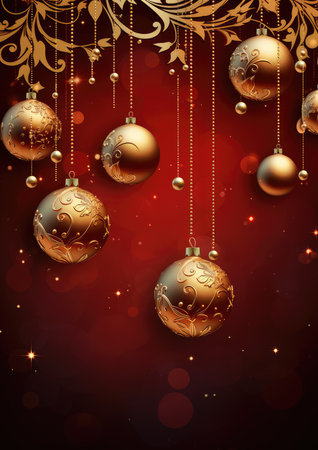oil painted Christmas decorations. close-up. New Year card with balls.の素材