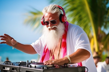 The Beat Master: A DJ Rocking the Party With Style and Skillの素材