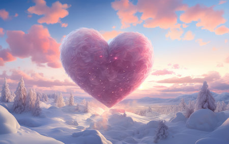 Heartwarming Love in Winter Wonderland. valentines dayの素材