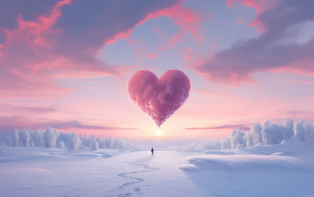 Heartwarming Love in Winter Wonderland. valentines dayの素材