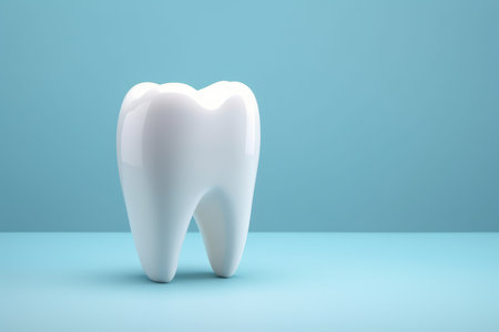 Tooth on a blue background. Concept Dentistry.の素材