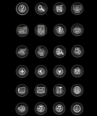 Icon set on blackの写真素材