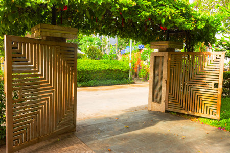 A wooden gate in the garden at Vintage style