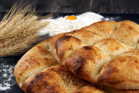 Lavash with golden brown crust, freshly cooked.