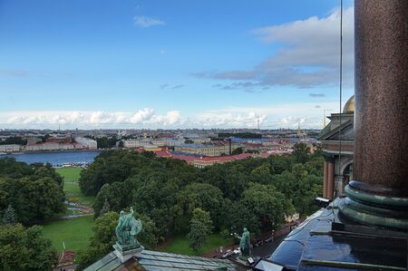View of the city of St. Petersburg and the Neva River from the height of St. Isaac's Cathedral.の写真素材