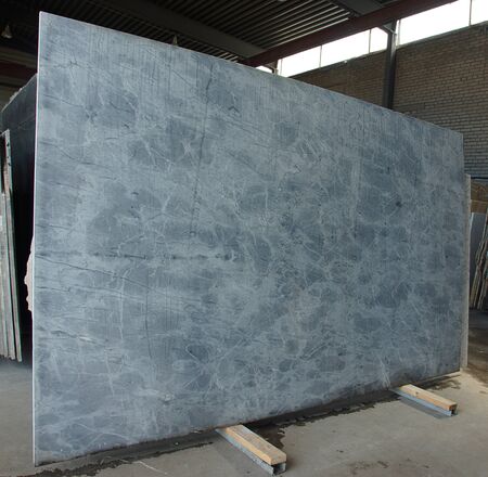 Large slab Italian marble Bardiglio gray-blue color with a delicate pattern.の写真素材