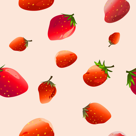 strawberry seamless background. のイラスト素材