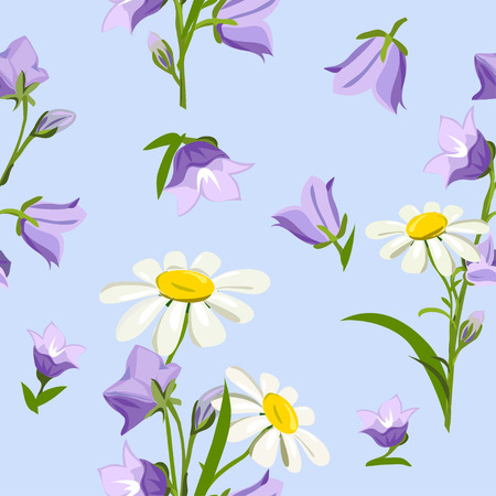 wildflowers seamless. のイラスト素材