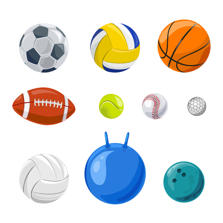 set of sports balls isolated. vector illustrationのイラスト素材