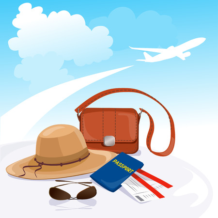 travel, departure, waiting. vector illustrationのイラスト素材