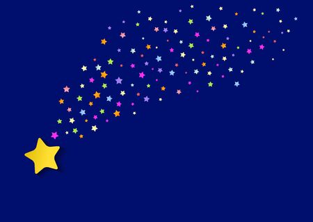 falling stars. background with bright multicolored stars. vector illustration